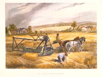 Żniwiarka Cyrus McCormicks z 1831 opatentowana 1834, c1851.