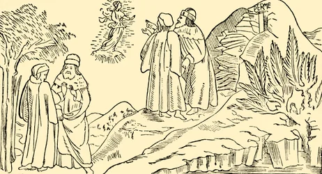 Dante w czyśćcu widzi wizję Beatrycze, ok. 1930.