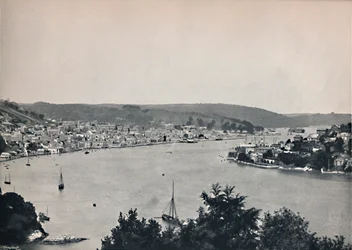Dartmouth - Widok ogólny, pokazujący pływający college marynarki Britannia, 1895 r