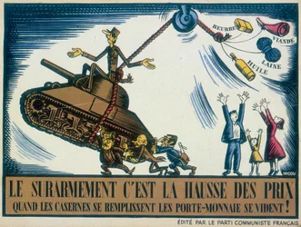 De Gaulle przedstawiony jako podżegacz wojenny, 1950
