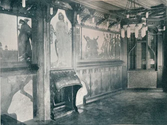 Dekoracje do sali muzycznej autorstwa Fritza Erlera, c1899