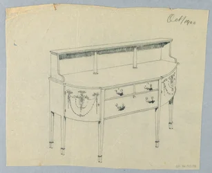 Projekt kredensu z neoklasycznym ornamentem, październik 1900