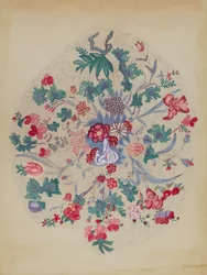 Fragment z Appliqued Quilt, 1935-1942.