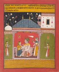 Dipak Raga: Folio z girlandy trybów muzycznych z serii Ragamala, 1630-40.