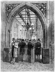Bariera dywizji i lobby, Izba Gmin, Westminster, Londyn, XIX w.