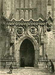 Wejście do kaplicy Kings College, 1898.
