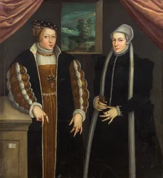 Podwójny portret Marie z Brandenburgii-Kulmbach i Christina z Danii, ok. 1930 r. 1580