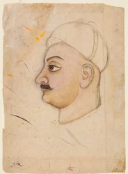Rysunek głowy mężczyzny z nietypowym turbanem, ok. 1930 r. 1780.
