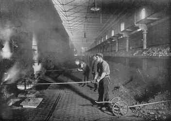 Ręczne rysowanie retort, South Metropolitan Gasworks, Peckham, Londyn, 1903 1903