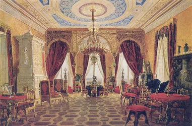 Salon w dworku Grafskaya Slavyanka hrabiny Julii Samoilovej, połowa XIX w.