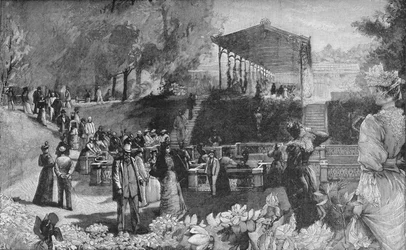 Picie wód w Homburgu, 1900