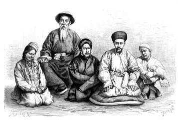 Dungany i Taranchi, typy i kostiumy, ok. 1890 r