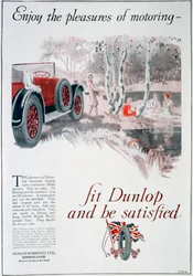 Reklama opon Dunlop, 1925