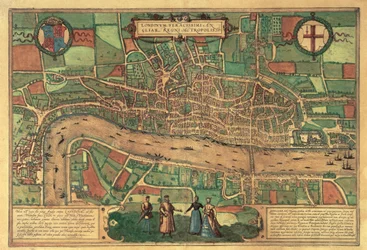 Najwcześniejsza wydrukowana mapa Londynu, 1574