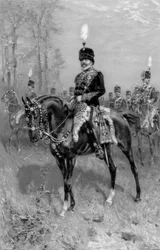 Edward VII jako pułkownik naczelny 10 Huzarów, 1902
