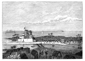 Elmina, Złote Wybrzeże, Afryka Zachodnia, ok. 1890 r.