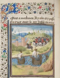 Angielski król Ryszard I Lwie Serce podbił wyspę Cypr w 1191 roku. Miniatura z Historii Williama Tyru, lata 60. XIV wieku