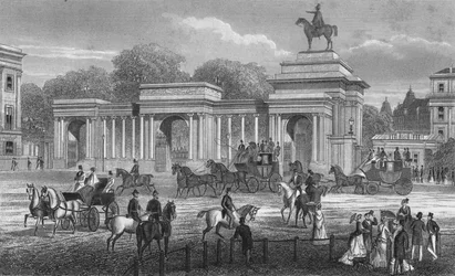 Wejście do Hyde Parku, Londyn, c1850 1878