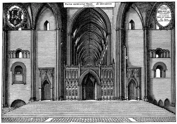 Wejście do chóru starej katedry św. Pawła, City of London, 1892
