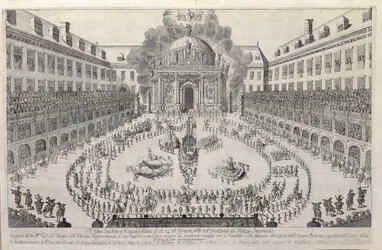 Balet jeździecki na dziedzińcu wiedeńskiego Hofburga, 1667.