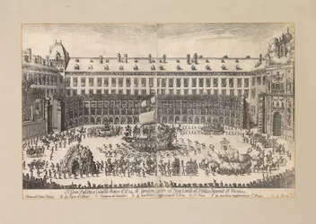 Balet jeździecki na dziedzińcu wiedeńskiego Hofburga ..., 1667.