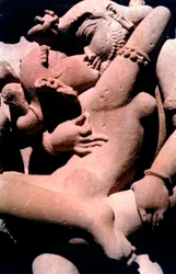 Rzeźba erotyczna, świątynia hinduistyczna, Khajuraho, Indie, 950-1050