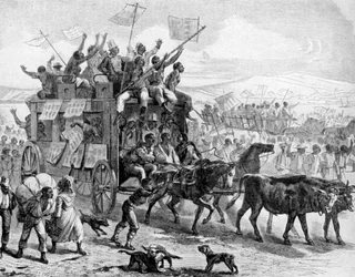 Byli niewolnicy paradujący z manifestami wyzwoleńczymi, wojna secesyjna, 1861-1865 1951