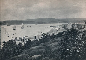 Exmouth - Widok przedstawiający plażę i przeciwny brzeg, 1895