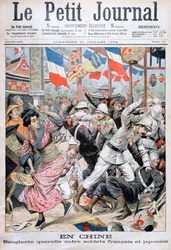 Walka między żołnierzami francuskimi i japońskimi podczas wojny rosyjsko-japońskiej, Chiny, 1904
