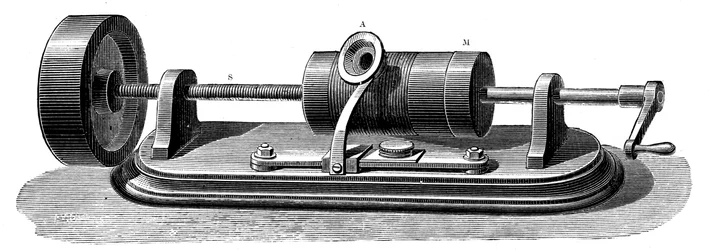Pierwszy model gramofonu Edisona c1877 c1880.