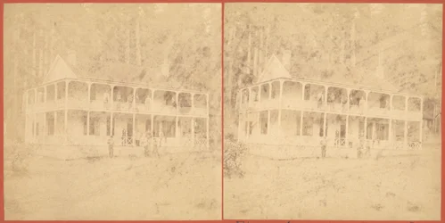 Flume House, góry Santa Cruz, lata 60. XIX wieku.