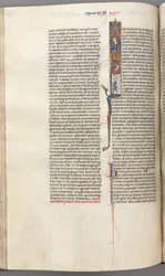 Fol. 174v, Ezdrasz, inicjał historyczny I, Cyrus kierujący budową Świątyni, ok. 1930 r. 1275-1300.