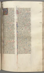 Fol. 233r, Psalm 109, historyczny inicjał D, Bóg Ojciec i Syn..., c. 1275-1300.