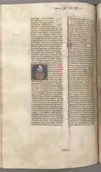 Fol. 249v, Pieśń nad Pieśniami, inicjał historyczny O, Dziewica z Dzieciątkiem, c. 1275-1300.