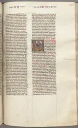 Fol. 315r, Lamentacje, inicjał historyczny E, klęczący Jeremiasz modlący się do popiersia Bożego, c. 127