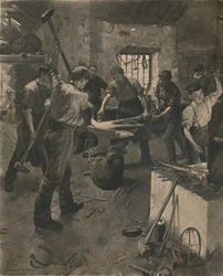 Kucie kotwicy, 1892.
