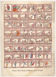 Czterdzieści osiem winiet manewrów byków i scen z ringu, ok. godz. 1800-1850.