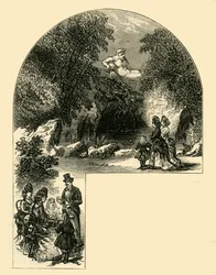 Fontanna w ogrodach Surrey, ok. 1878 r.