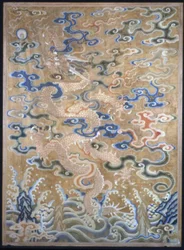 Fragment na zasłonę, Chiny, dynastia Qing 1644-1911, 16751725.