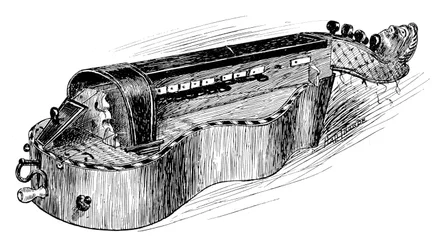 Francuska lira korbowa lub vielle, ok. 1750, 1901