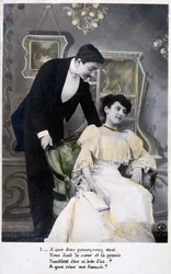 Romantyczna pocztówka francuska, ok. 1900