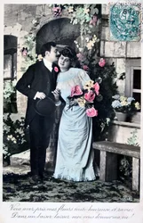 Romantyczna pocztówka francuska, ok. 1900