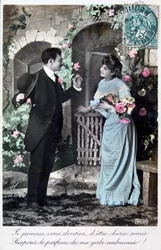 Romantyczna pocztówka francuska, ok. 1900