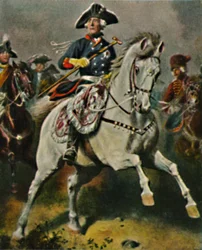 Fryderyk Wielki 1712-1786 jako król bitewny. - Obraz Camphausena, 1934.