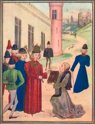 Froissart przedstawia Ryszardowi II swoją księgę wierszy miłosnych w 1395, 1905