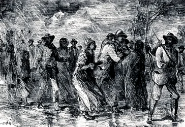 Uciekinierzy niewolnicy uciekający z Maryland do Delaware koleją podziemną, 1850-1851