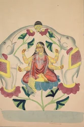 Gajalakshmi: Lakshmi ze słoniami, XIX wiek.