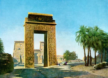 Brama przed świątynią Chonsu, Karnak, Egipt, XX wiek