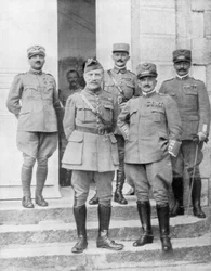 Spotkanie generała Diaza i generała Focha we włoskiej kwaterze głównej, Włochy, 2 maja 1918 r.