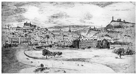 Ogólny widok Edynburga z Arthurs Seat, 1900
